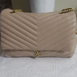 Elegant Tan Quilted Shoulder Bag